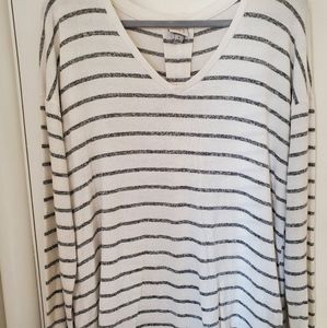 A New Day gray/white striped long sleeve sweater